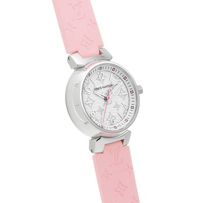 Louis Vuitton Pink and White Women\'s Watch Authentic LOUIS VUITTON Tambour Pink with Diamonds Quartz  main image 2