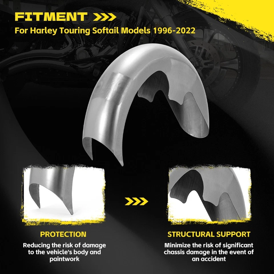 21" GARDE-BOUE AVANT ENVELOPPANT pour Harley 1996 à 2022 Touring Bagger Softail - Photo 2/4
