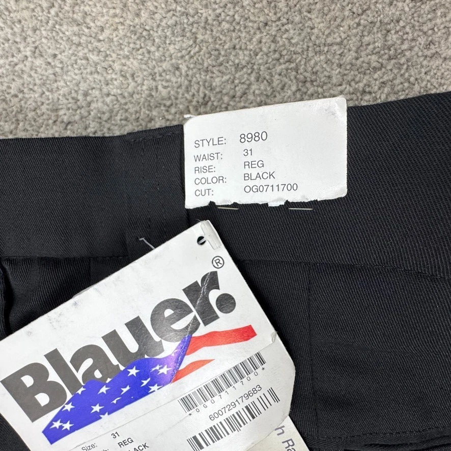 Blauer Police Uniform Pants Side Pocket 31 Regular Black Rayon Hemmed Style 8980 - Image 3 of 4