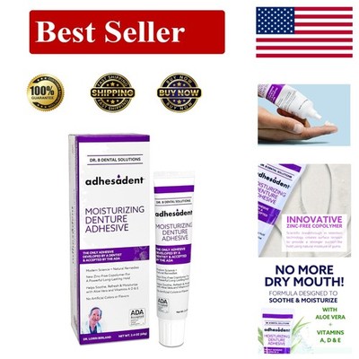 Dr. B Dental Solutions Adhesadent Moisturizing Denture Adhesive - Secure Denture