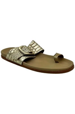 Donald Pliner Womens Lorenzo Vintage Python Toe Ring Sandals Sand