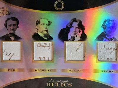 2024 Pieces Of The Past 1800s Handwitten Quad Relic/ Poe-Dickens-Wilde-Stowe
