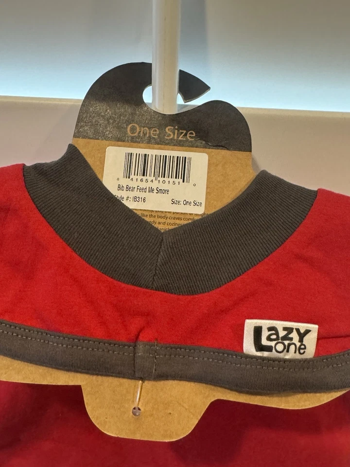 Lazy One - Bear Feed Me Smore - New Campfire Baby Bib - Image 3 of 4