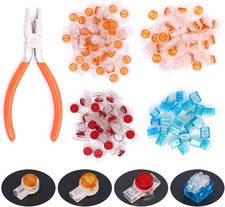 200-Pcs Data Phone Wire Butt Splice 2/3 Ports UY/UR/UB Crimp Terminal Connectors