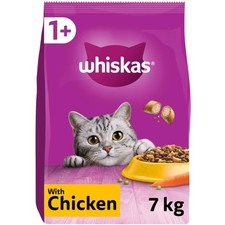7kg Whiskas 1+ Adult Complete Dry Cat Food Chicken Bulk Pack Cat Biscuits 3.04 per kilo
