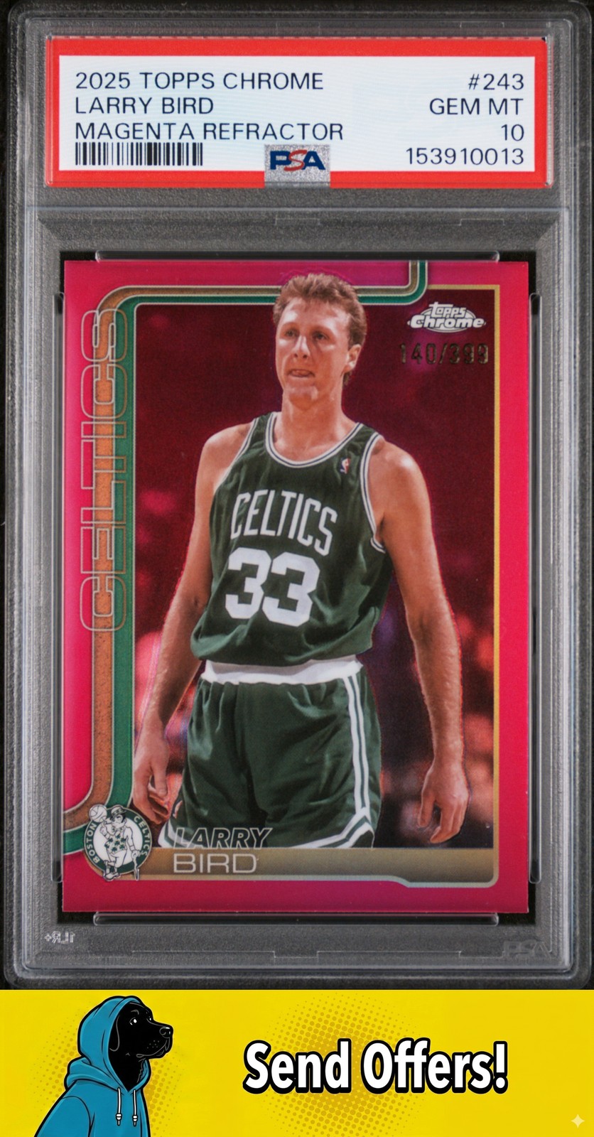 2025-26 Topps Chrome #243 Larry Bird Magenta Refractor PSA 10 #/399