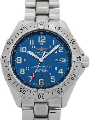 BREITLING Superocean A17340 Blue Case Size 41mm Men's Used Watch #5104