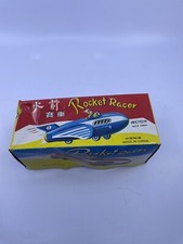 Vintage 60's Tin Toy Rocket Racer friction siren litho rocket car, made in China