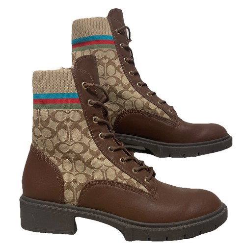 New Coach Livia Bootie Walnut/Khaki Women’s US Size 8B