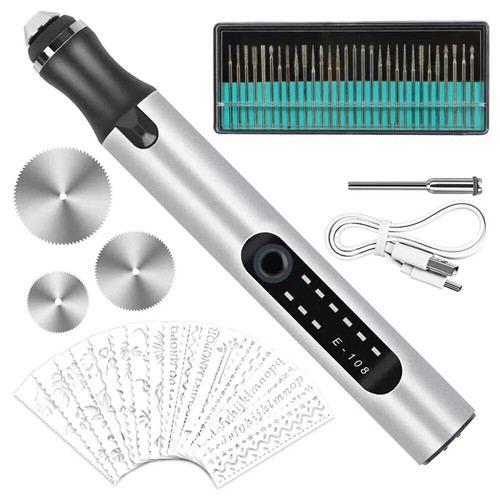 Engraving Etching Pen Hobby Craft Rotary Handheld Tool For Jewellery Metal Glass - Picture 4 of 15