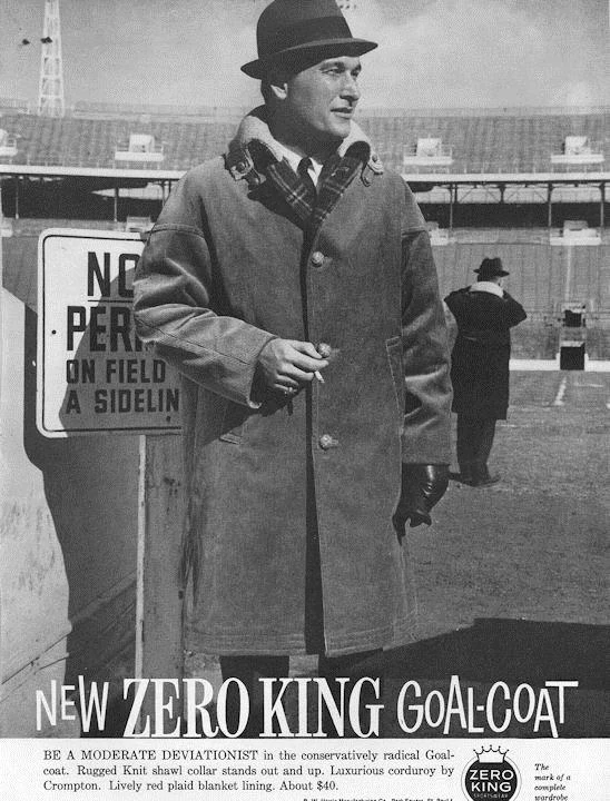 1960 Zero King STAMPA AD Goal Coat Coach Foto Uomo Parco Piazza San Paolo Calcio