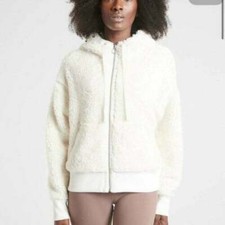 Athleta Plus Sea Salt Reversible Sherpa Hoodie Jacket 532567 NWT 1X