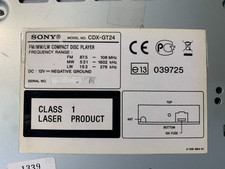 CDX-GT24 AUTORADIO SONY NON FUNZIONANTE PER RICAMBI SENZA FRONTALINO