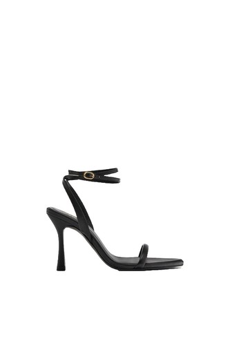 $500 Dear Frances Harlow Ankle Strap Pump PATENT LEATHER BLACK 35