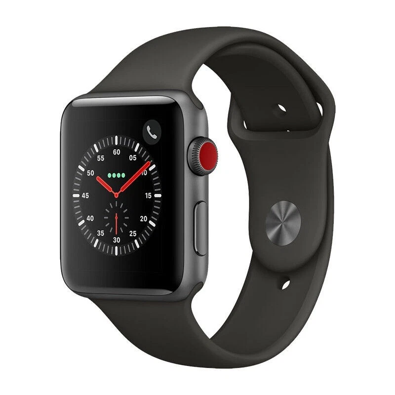 Apple Smart Watch 3 38mm Space Gray Case Blk Sport Band MR2W2LL/A GPS + Cellular - Image 4 of 4