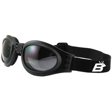 Birdz Eyewear Parrot Padded Motorcycle Goggles Black Frame + Smoke Lens
