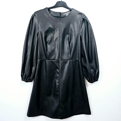 Primark Faux Leather Mini Dress Black UK 12 UK