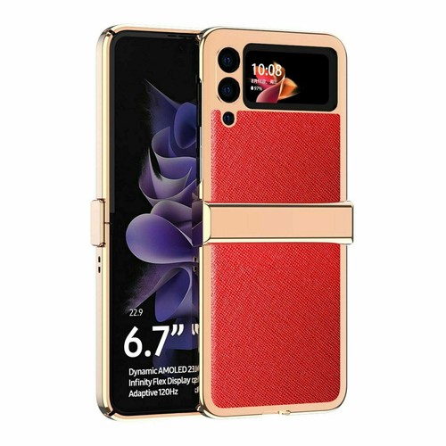 For Samsung Galaxy Z Flip 3 5G Shockproof Luxury Plating Leather PC Case Cover - Photo 20 sur 28
