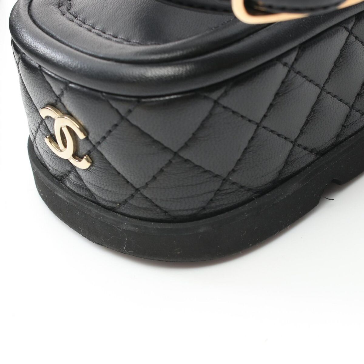 CHANEL Matelasse COCO Mark Sandals #37C shoes G39143 CHANEL Matelasse COCO Mark Sandals #37C shoes G39143