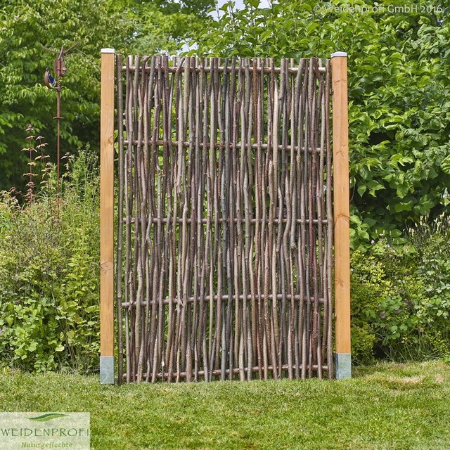 Bware Haselzaun 120x180 Cm WEIDENPROFI Sichtschutz Flechtzaun Holz