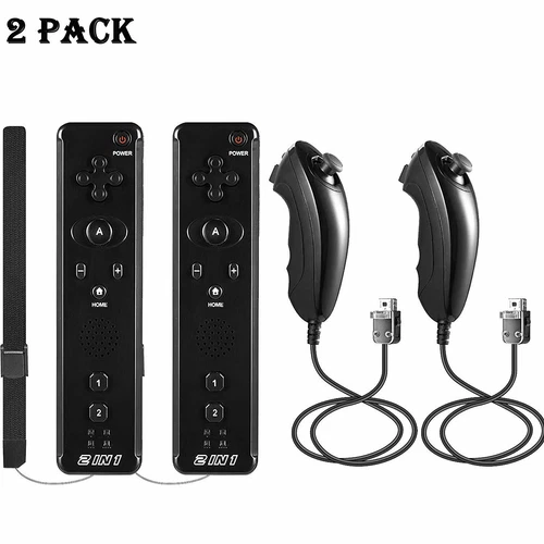 Built in Motion Plus Remote Controller &Nunchuck for Nintendo Wii /Wii U Console