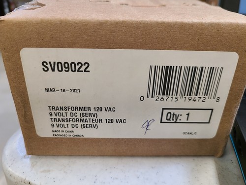 BROAN BEST PART# SV09022 TRANSFORMER HOOD SWITCH 120 VAC 9 VOLT DC NEW!!