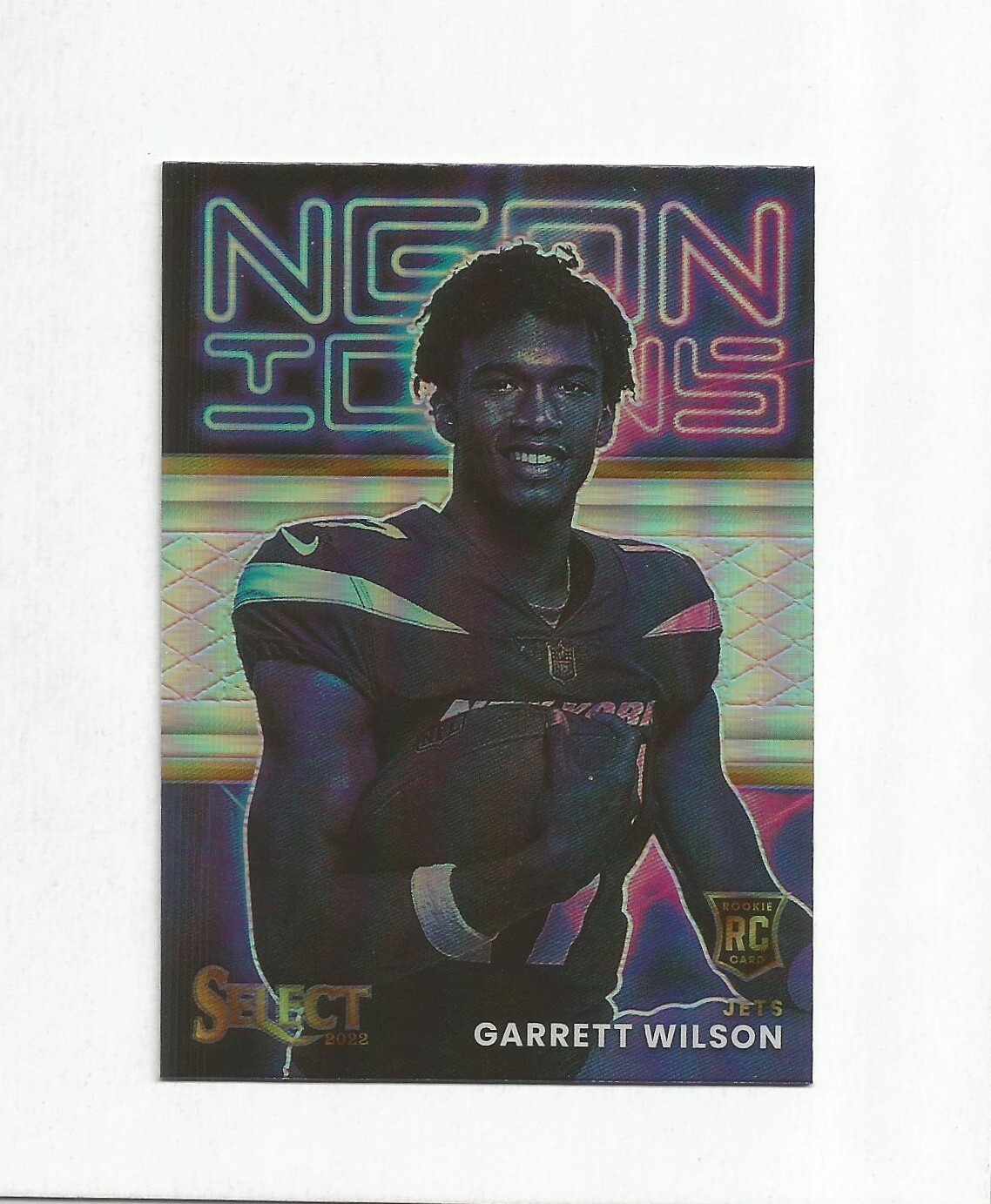 2022 PANINI SELECT NEON ICONS SILVER PRIZM RC GARRETT WILSON #NI-21 JETS