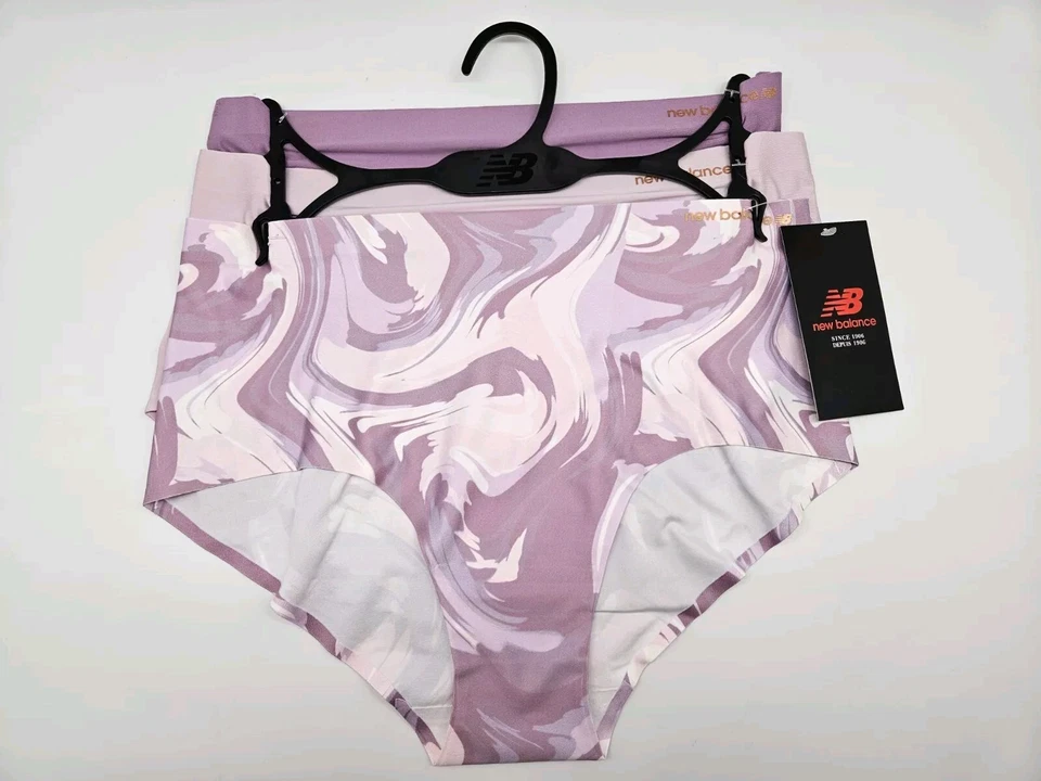 NEW BALANCE Women's M L XL Panties 3-Pack Purple Lavender Lilac Wave Prints - Image 2 of 4