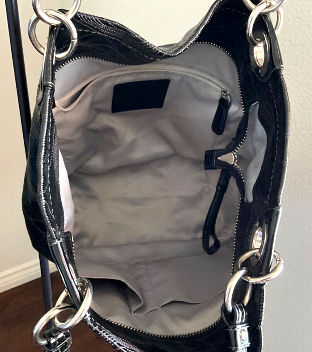 Coach Vintage Black Signature bag patent leather Tote/Satchel