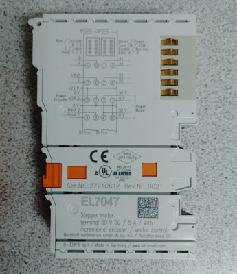 BECKHOFF EL7047 STEPPER MOTOR TERMINAL 50VDC 5A NEW!! QUANTITY