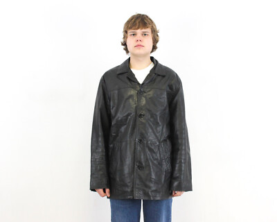 HOLLOWAY Men UK 40 US Leather EU 50 Coat Jacket Blazer