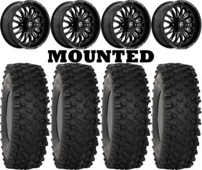 Kit 4 System 3 ATX470 Tires 35x10-18 on Fuel Arc Black Wheels FXT