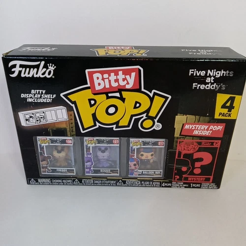 New In Box BITTY POP FNAF Five Nights At Freddy's 4 Pack Freddy Bonnie Balloon +