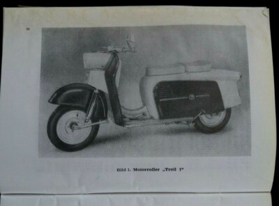 alte Betriebsanleitung, DDR Oldtimer, Tourenroller Troll 1, Roller 1964
