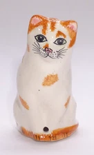 Babbacombe BLP Pottery ENGLAND * Orange/White Kitty Cat * Pie Bird Vent/Funnel