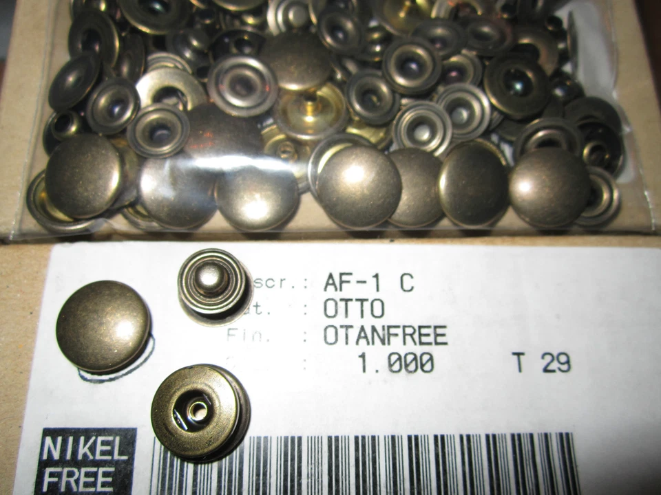 MARKENLOS (0,34 € / Stück) 25 Stück Moderne Druckknöpfe Farbe: Altkupfer (DK25Ak)