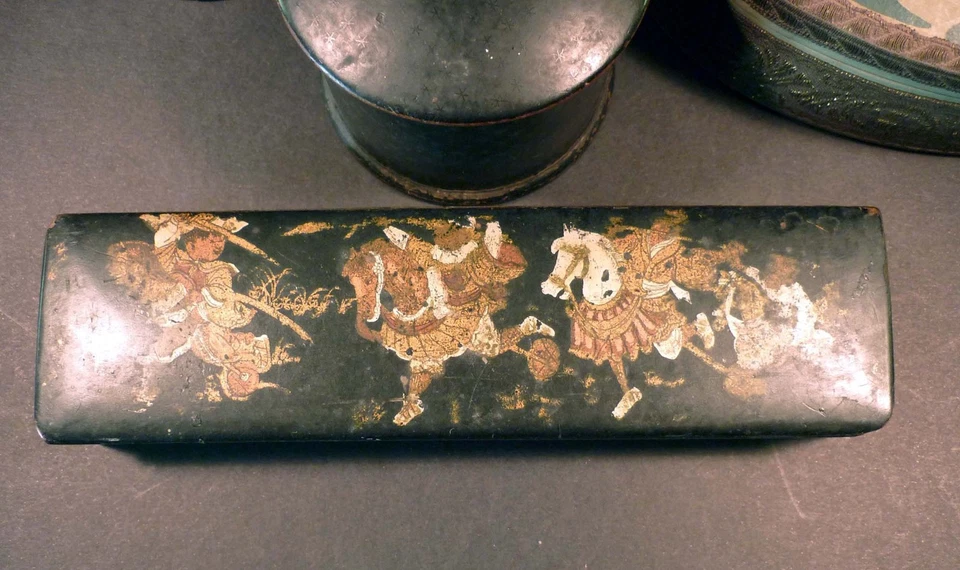 Lot de 5 boites anciennes dont poudrier fin XIXe debut XXe siecle - Photo 4/4