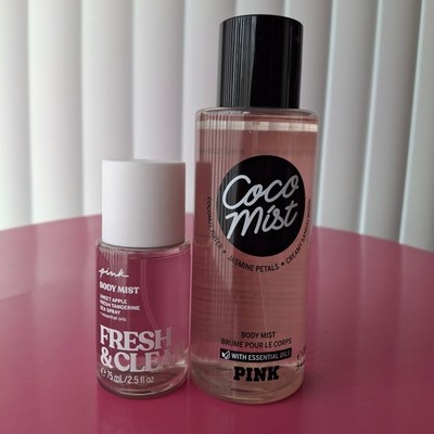 Victoria's Secret PINK Body Mist COCO MIST 8.4 oz FRESH & CLEAN 2.5 oz Set of 2