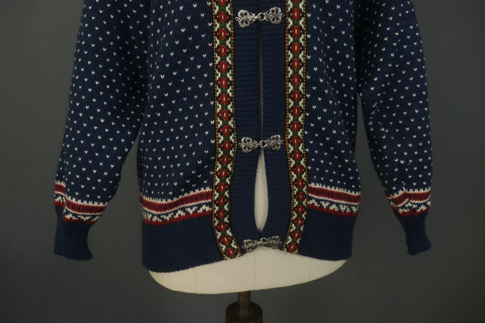 DALE OF NORWAY Multicolor Fair Isle Wool Toggle Front Cardigan Sweater Size S - Image 3 of 4