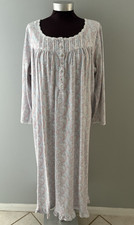 Eileen West Flannel Nightgown XL Pink Blue Paisley Prairie Cottage Tradwife
