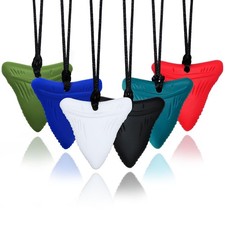 Chew Necklaces for Sensory Kids, 6 Pack Sensory Toys Silicone Chewy Necklace