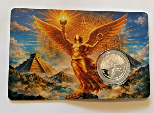 1.5 GRAM SILVER LIBERTAD TRIBUTE COIN IN THE ANGEL INVESTMENT CARD WITH C.O.A.