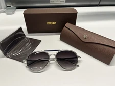 NIB Matsuda M3056 Aviator Sunglasses Palladium White, Grey Lenses  54-17-142