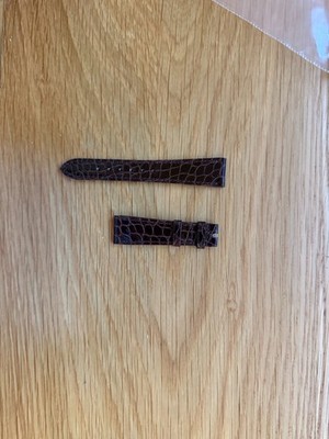 Patek Philippe OEM 18x14 Short Shiny Chocolate Alligator Small Grain Strap