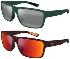 Maui Jim Uila Square Wrap Sunglasses w/ Glass Lens - Made in Italy