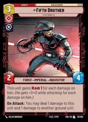 x4 Fifth Brother - Fear Hunter U Star Wars Spark of Rebellion M/NM