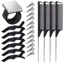 23 Pieces Hair Braiding Tools Set, Magnetic Wrist 1 Count Pack of 23 , Black