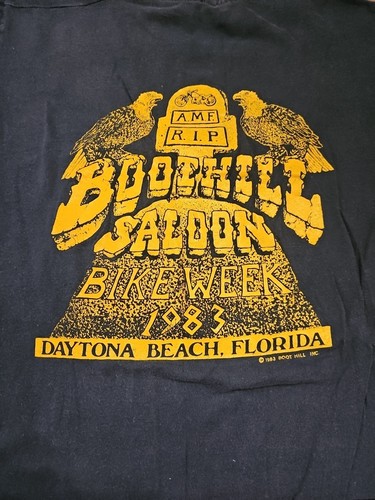 Vintage 80s Boothill Saloon Daytona Bike Week T-Shirt Harley Motorcycle - Picture 3 of 10