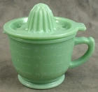 JADEITE GREEN GLASS 2-Cup REAMER MEASURING MIXING CUP & JUICE REAMER SET