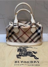 Burberry Nova Check Fabric Cream Bowling Purse (Pre-Own)
